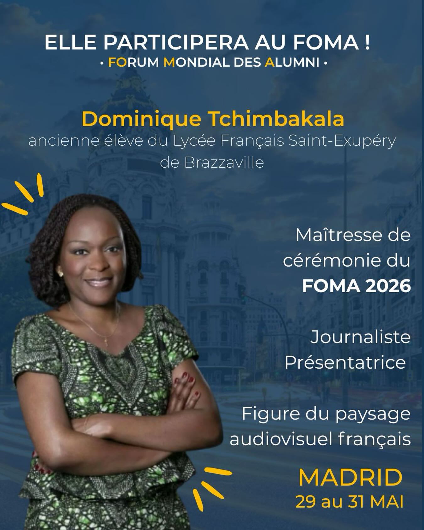 Dominique Tchimbakala, journaliste et maîtresse de cérémonie du FOMA 2026