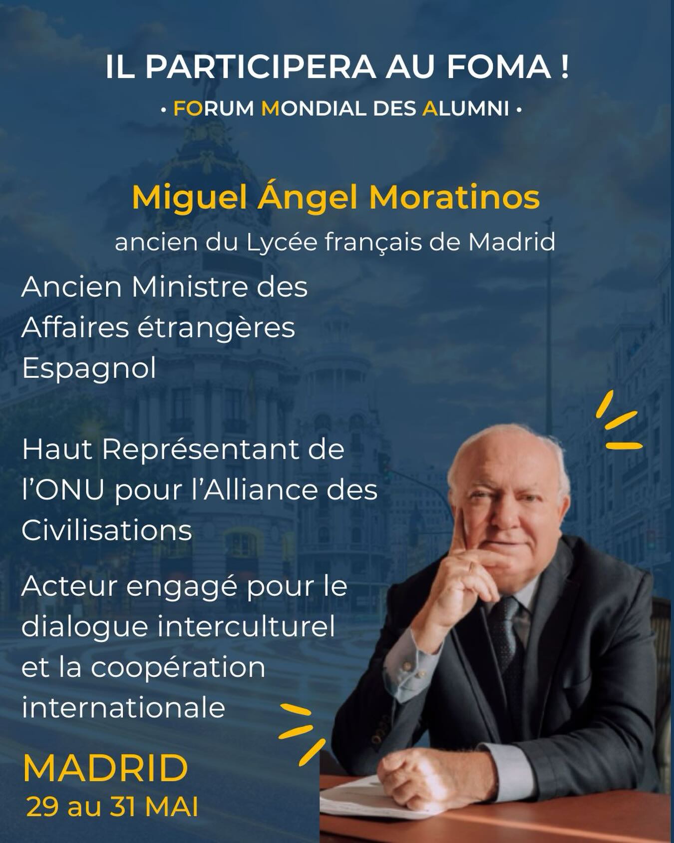 Miguel Ángel Moratinos, diplomate et ancien ministre espagnol des Affaires étrangères